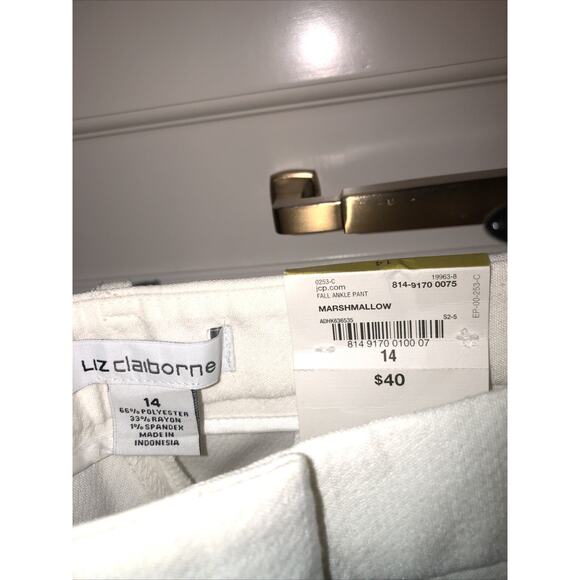 Vintage New Old Stock Liz Claiborne Ankle Slacks High Waist Belt Loops Dressy - Picture 6 of 6